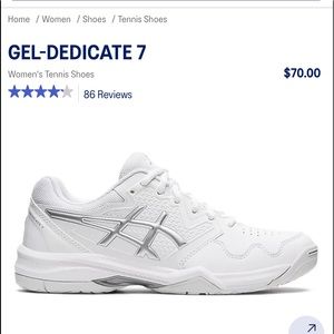 NWT ASICS Gel Dedicate 7 - Size 7 tennis shoes